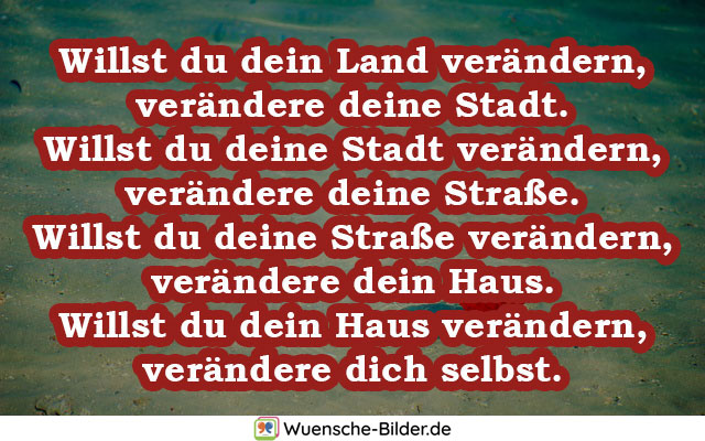 Willst du dein Land verändern,