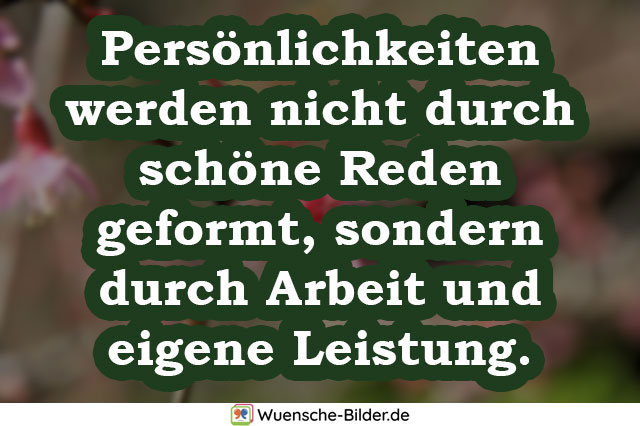 Persönlichkeiten werden nicht durch schöne