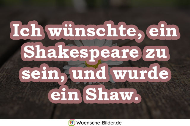 Ich wünschte, ein Shakespeare zu