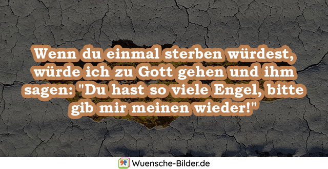 Wenn du einmal sterben würdest