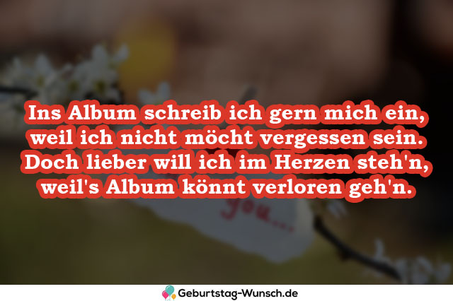 Ins Album schreib ich gern