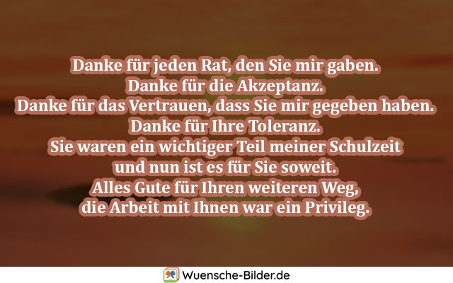 Danke für jeden Rat, den