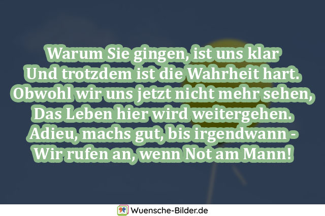 Firma abschied aus der glückwünsche zum Abschiedssprüche: Die