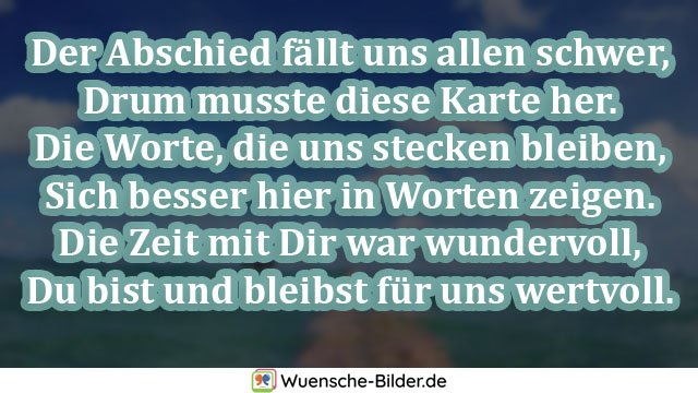 Der Abschied fällt uns allen