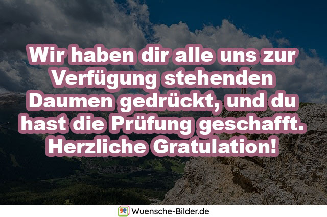 Prüfung wünschen für viel glück Daumen drücken